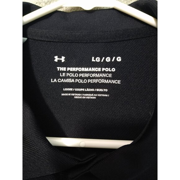 Under Armour Shirt Mens Large Black Tech Tee Matchplay Polo Short Sleeve Loose - Picture 5 of 7
